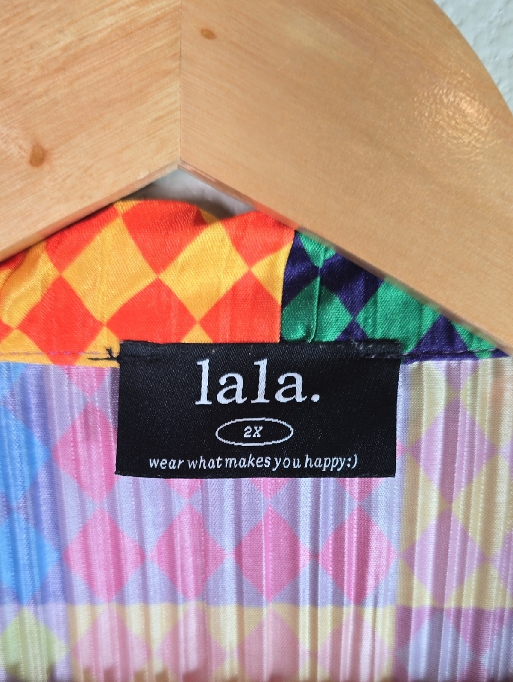 Dress In Lala  Fun House  Plisse  Multicolor Patchwork Women's  Set Size 2X. - Picture 4 of 12